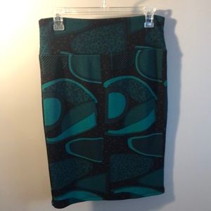 Lularoe Awesome green print skirt!